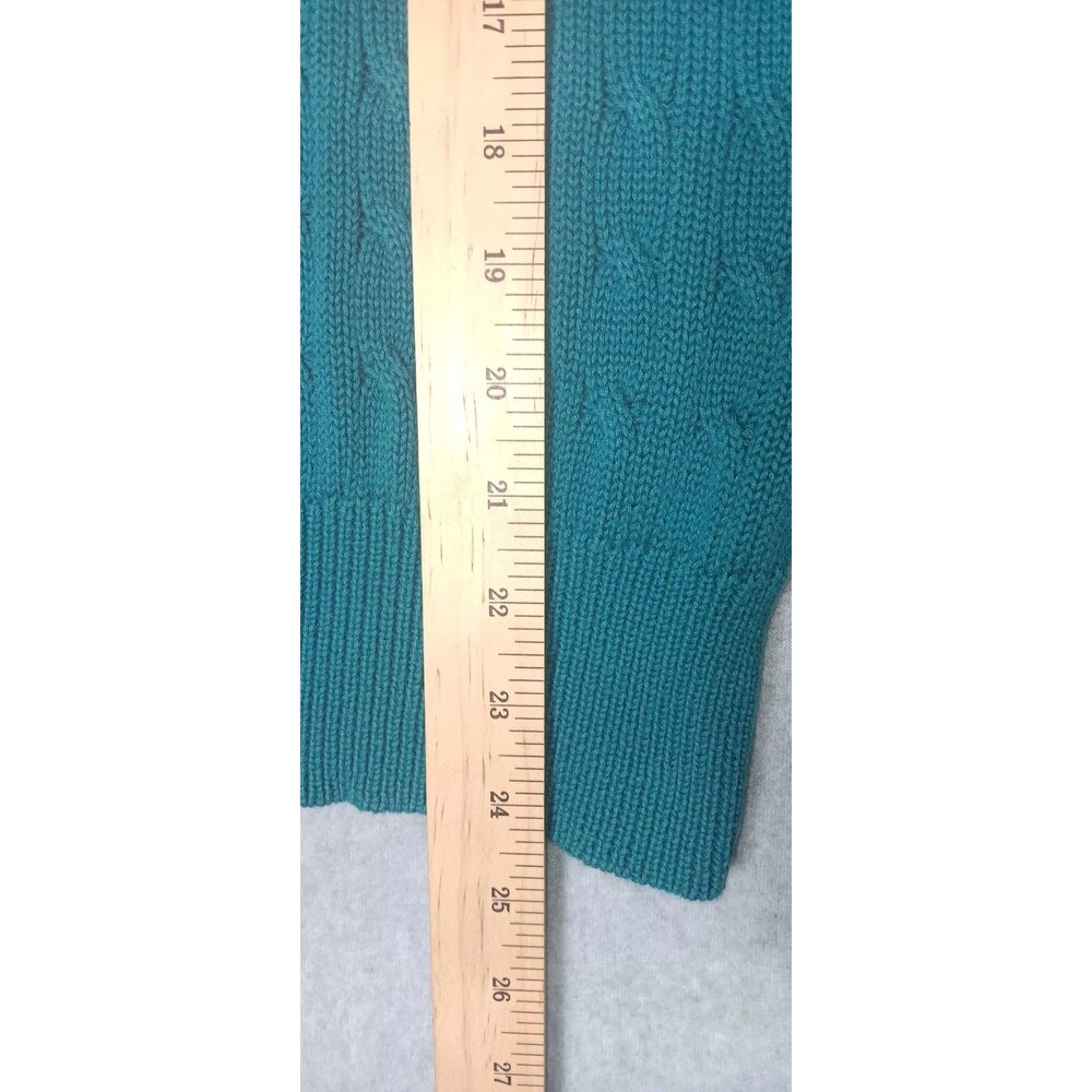 Ralph Lauren Sport Cable Knit Short Sleeve Turtleneck Sweater Womens Size Medium - Picture 8 of 11